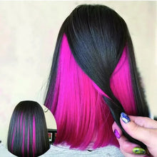 Black To Red Bob Wig Straight Shoulder Length