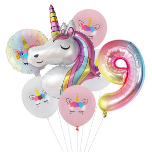 7pcs Unicorn Themed Party Balloons