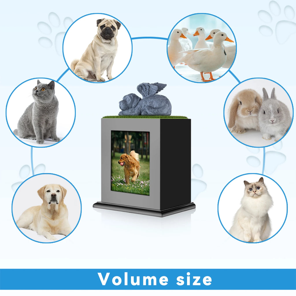 Large Cremation Photo Box Wood Keepsake Memorial Urn