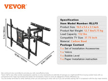 VEVOR Full Motion TV Mount Fit for Most 26-90in TVs Swivel Tilt Horizontal Adjustment