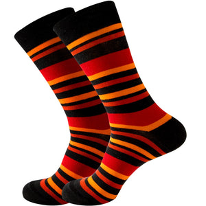 Happy Colorful Striped Argyle Geometric Print Socks