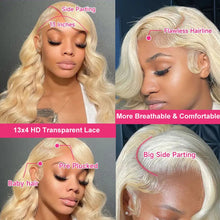 613 Blonde Wave Human Hair Lace Frontal Glueless Wig