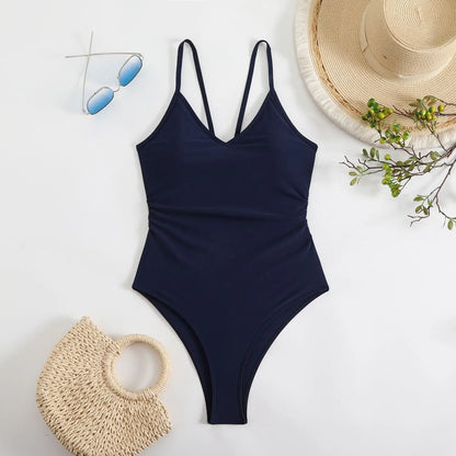 One Piece High Leg Bathing Suit