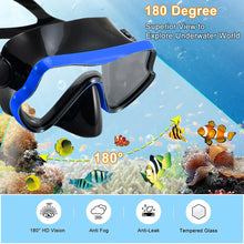Mask Fin Snorkel Set Panoramic View Mask Adjustable Dive Flipper Dry Top Snorkel and Travel Bag