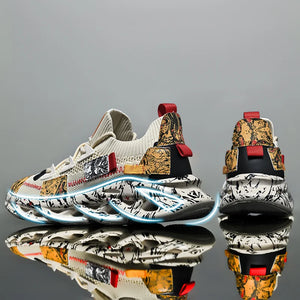 Breathable Designer Print Sneakers