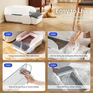 Automatic Smart Cat Litter Box Open Semi-enclosed Litter Tray