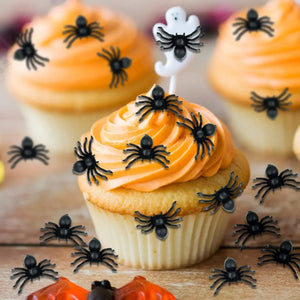 Mini Black Plastic Fake Spiders