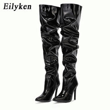 Over The Knee High Heels Patent Leather Boots