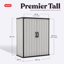 Grey Black 4.6x5.6FT Resin Outdoor Storage Shed with Shelving,