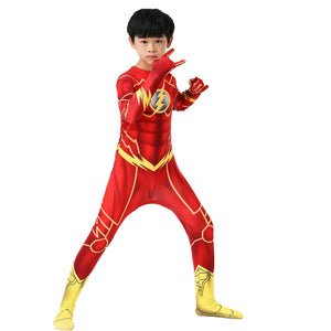Kid Flash Costume Set with Headgear And Mask