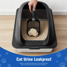 24in Stainless Steel Cat Litter Box with Lid Anti-Urine Leakage Scoop and Mat Included