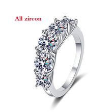 18k Plated 3.6CT All Moissanite 5 Stone S925 Sterling Silver Ring