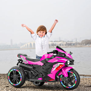 Electric 12V Battery Powered Motorcycle with LED Lights and Music