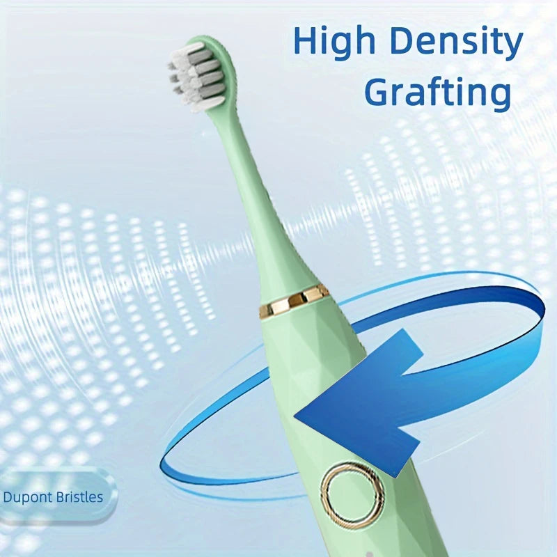Electric Rotary Cleaning USB Rechargeable Toothbrush with 10 Heads