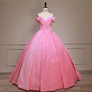 Bomaris Off-Shoulder Sequined Quinceanera Dress