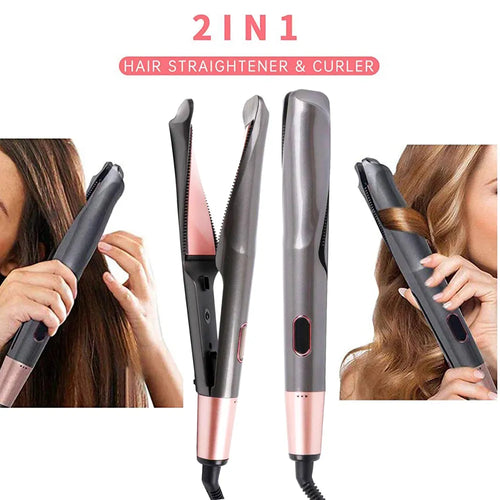 2 in 1 Hair Straightener And Curler Negative Ion Fast Heating