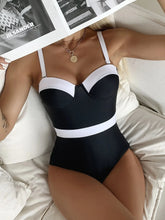 One Piece Color Block Swimming Suit