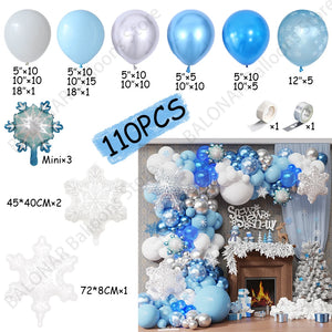 110Pcs Ice Snow Theme Balloon Garland Kit