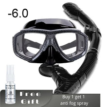 Myopia Diving Mask Snorkel Set with Anti Fog Spray
