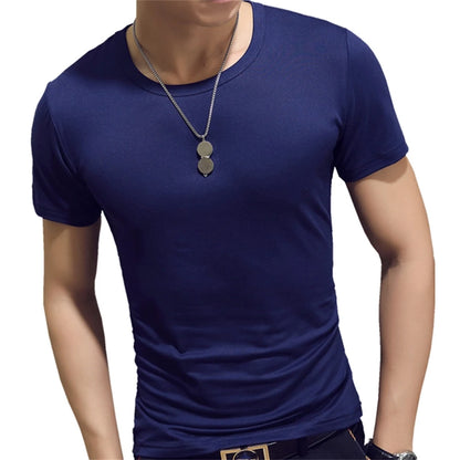 Slim Fit Solid Color Round Neck Tees