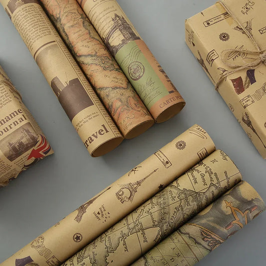 Retro Crafting Wrapping Paper