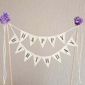 Birthday Cake Flag Topper Decoration