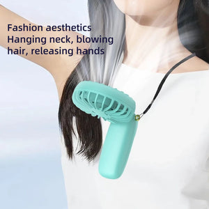 Handheld Mini Foldable Portable Neck Hanging Fans 5 Speed