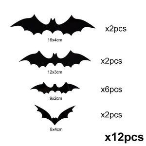Halloween 3D Black Bat Wall Stickers