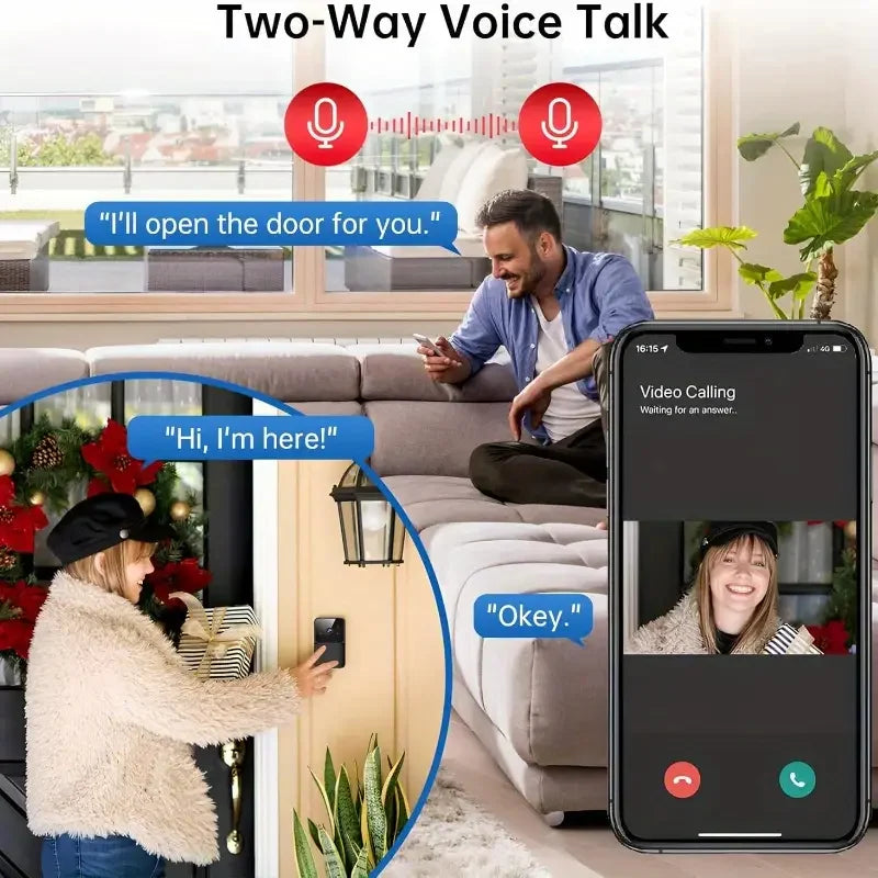 HD Wireless WiFi Visible Doorbell Camera Waterproof