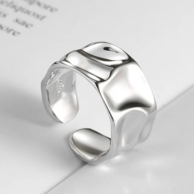 Silver Color Irregular Handmade Ring