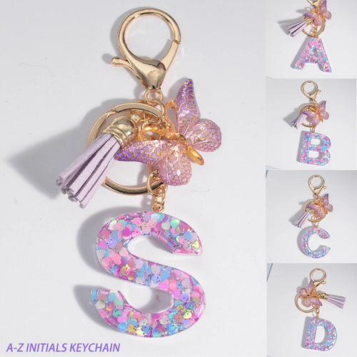 A-Z Dreamy Sequin Letters Keychain