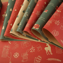 12 Sheets 75*50CM Christmas Kraft Paper