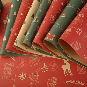 12 Sheets 75*50CM Christmas Kraft Paper