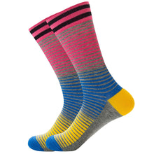 Happy Colorful Striped Argyle Geometric Print Socks