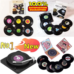 Retro Vinyl Record Coasters