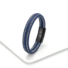 Leather Rope Stainless Steel Buckle Braided Bracelet