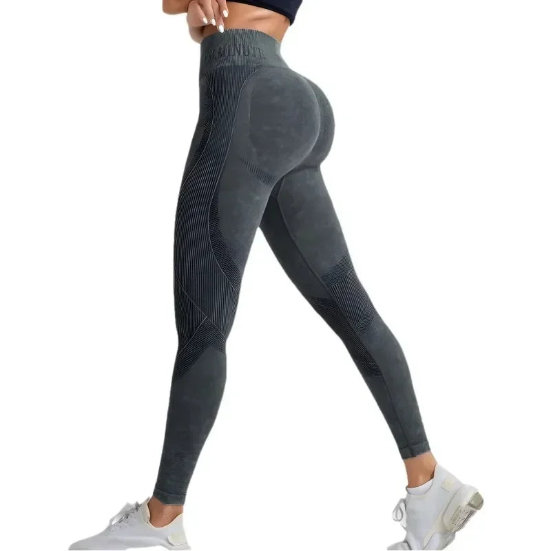 Seamless High Waist Hip Lifting Sand Washed Leggings