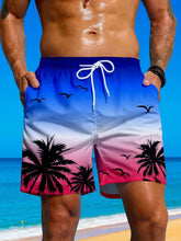 Printed Drawstring Fashion Swim Trunks