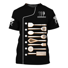 Short Sleeve 3D Print Chef Uniform