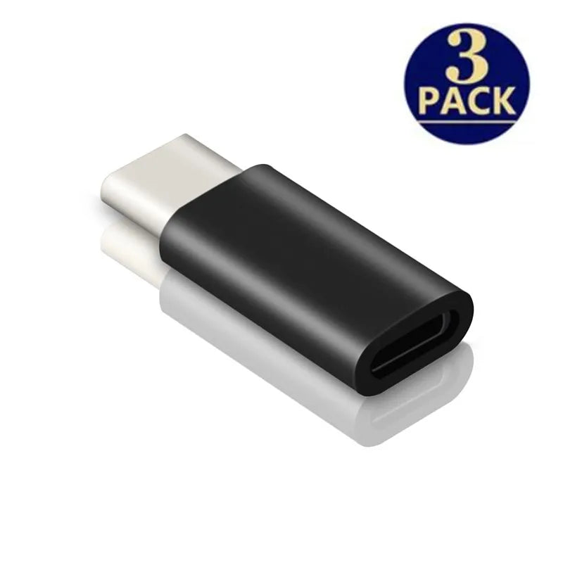 3PCS Lightning Female To USB C Male Charger Adapter for IPhone