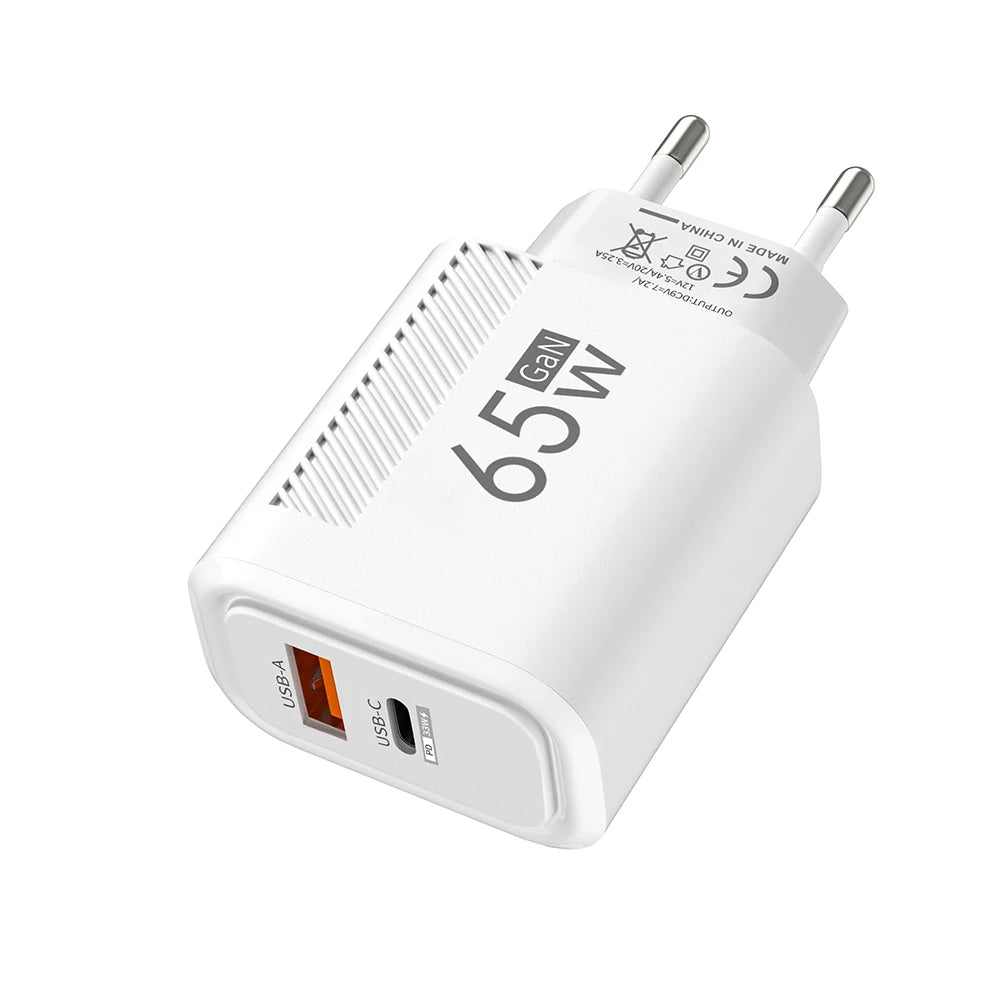 65W GaN USB C Charger Fast Charging Wall Charger