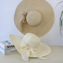 Straw Hat Bowknot Wide Brim Floppy Hat