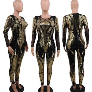 Gold Sequined Full Body Jumpsuit