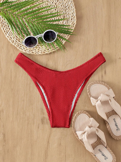 Three Point Non-Steel Ring Gathered Tail Wave Swimsuit