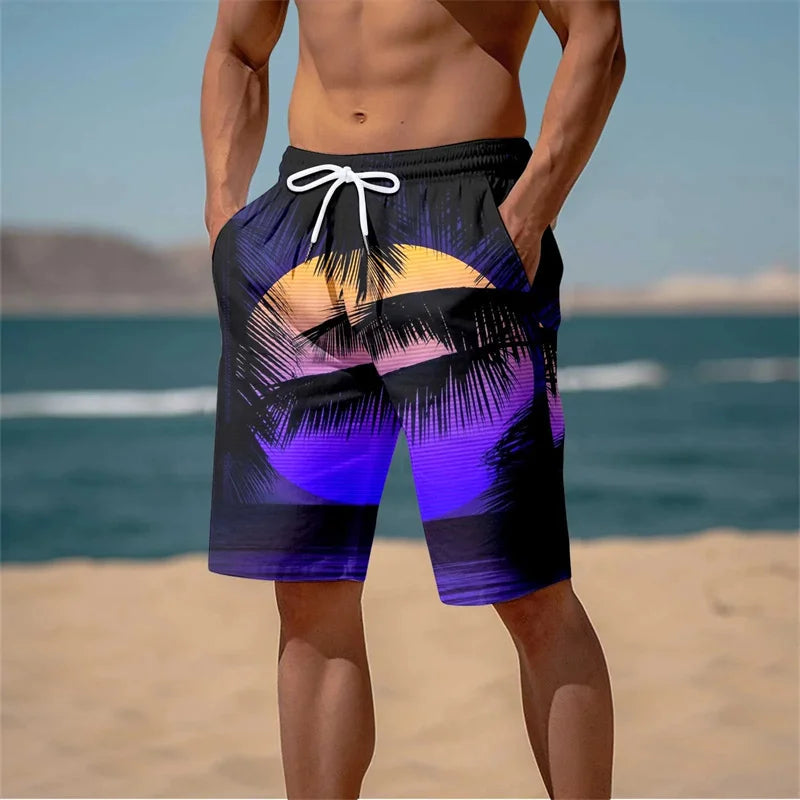 3D Print Beach Short Cool Swimming Trunks