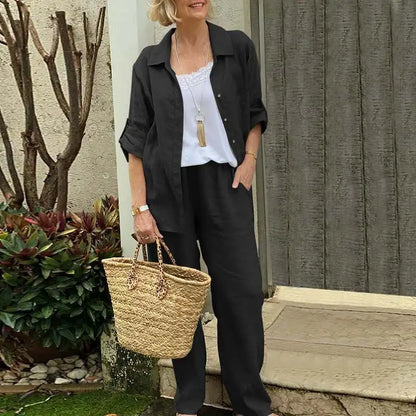 Cotton Linen Casual 2 Piece Set