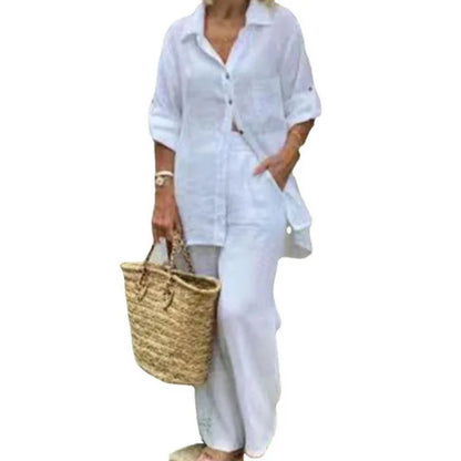 Cotton Linen Casual 2 Piece Set