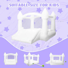 Inflatable 11.97x8.98x7.15ft White Castle Bounce House with Slide & Air Blower