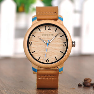 BOBO BIRD Bamboo Japanese Quartz Movement Wristwatch