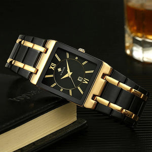 WWOOR Quartz Square Face Geneva Design Wrist Watch
